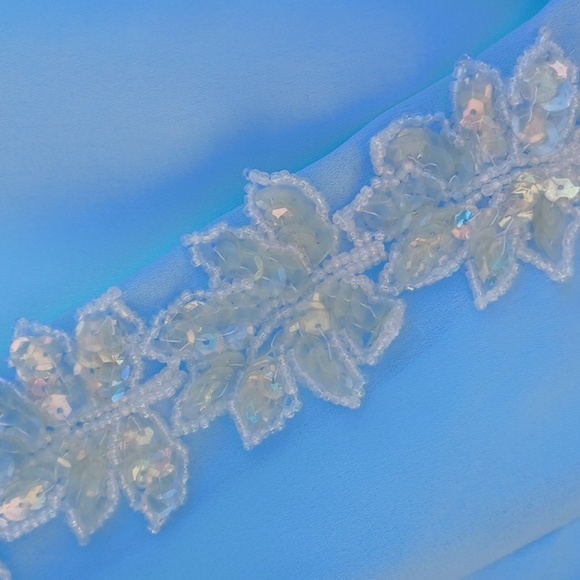 Vintage Glatter & Sims Fashions Inc. Women’s Formal Dress, powder blue, 20" ptp - Picture 5 of 7